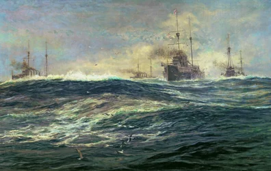 1st Battle Squadron of Dreadnoughts Steaming down the Channel